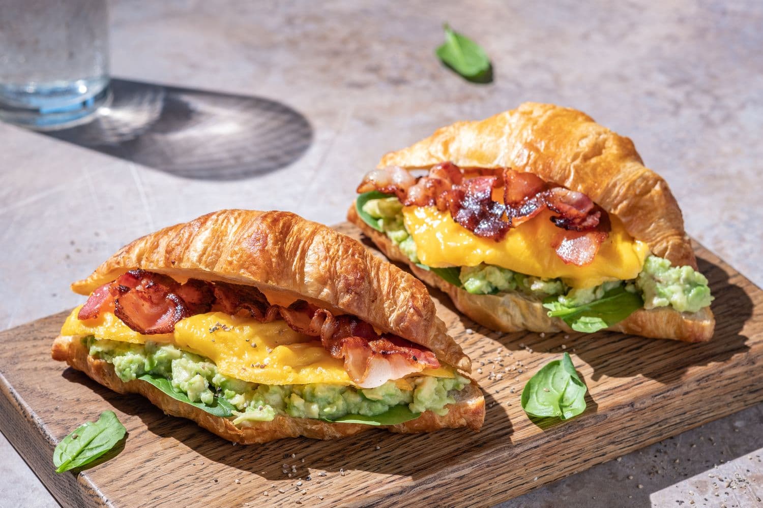 Fresh-baked croissants and eggs on the counter at Cafe 33